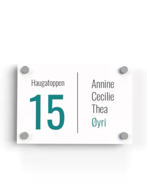 Dørskilt "Haugatoppen"