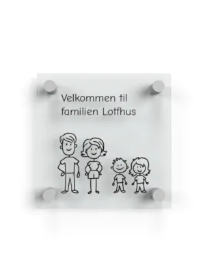 Dørskilt "Strek-familien"