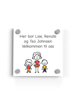 Dørskilt "Strek-familien farger"